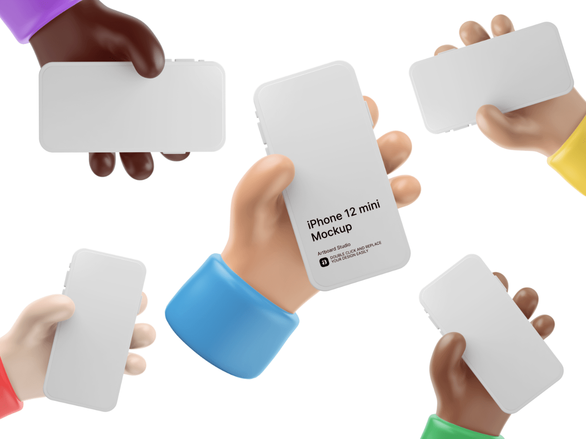 Turn your blank cover design idea into a 3d mockup. 3d Iphone 12 Mockup Template