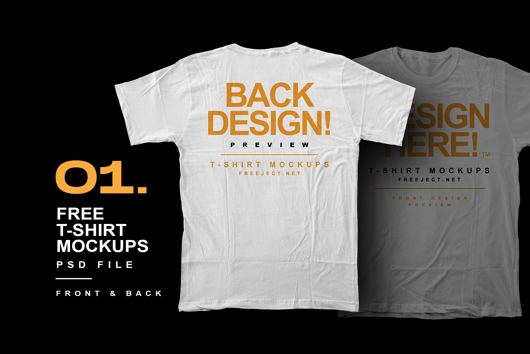 Website or presentation template mockup. Free Download T Shirt Mockups Design Psd File