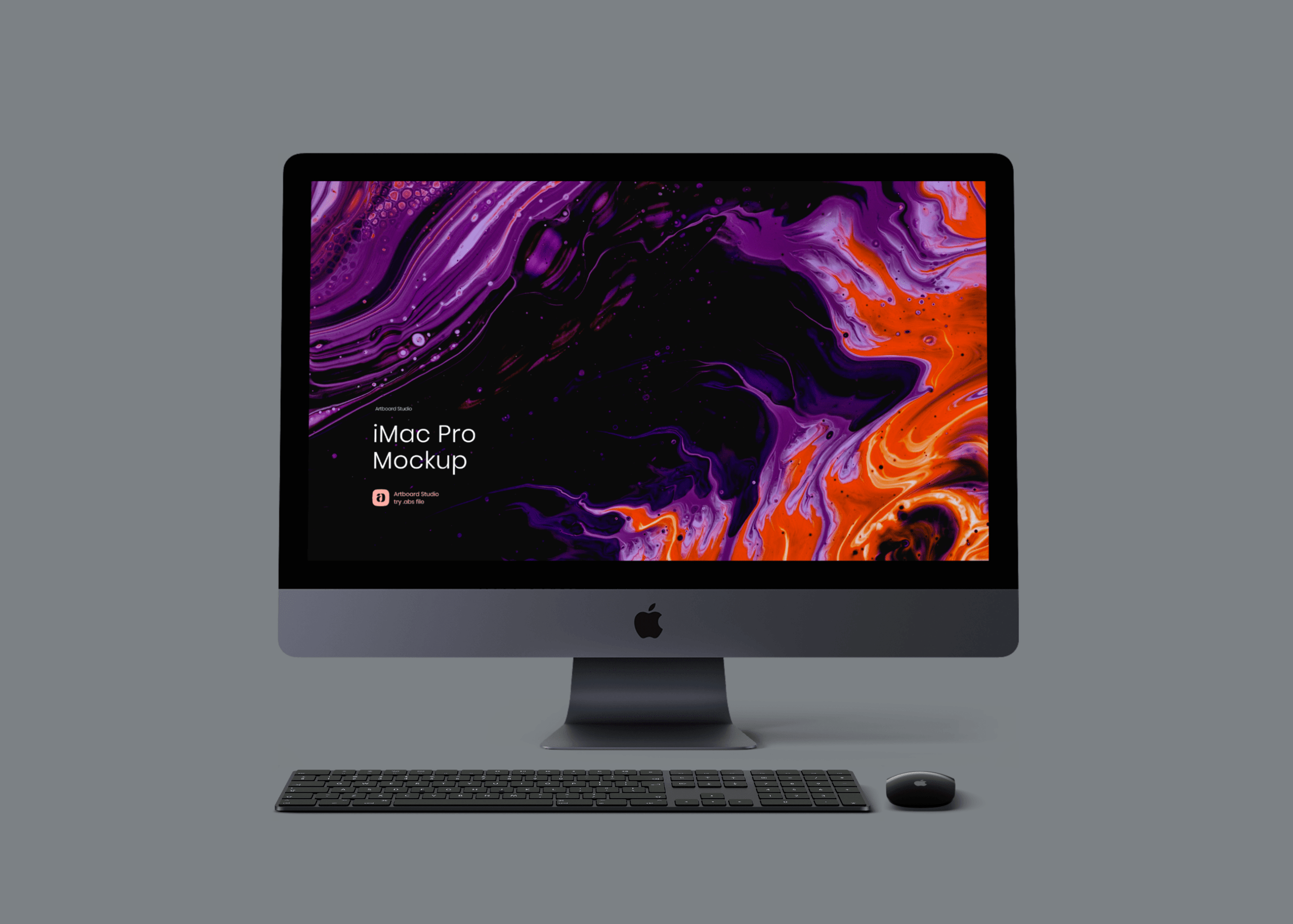 Simple psd file with separate background and smart object. Imac Pro Mockup Scene