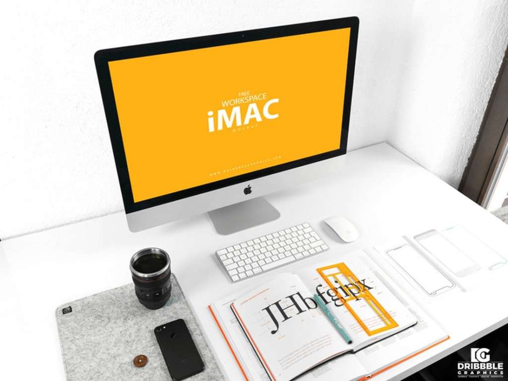 43+ Download Imac-5K-Retina-Office-Mockup-With-Items Mockup&nbsp;PSD