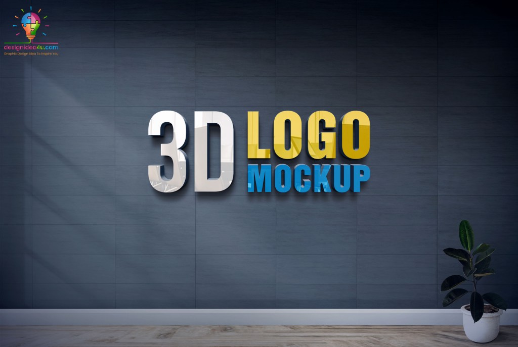 41+ Download 3D Glass Logo Mockup Background PSD