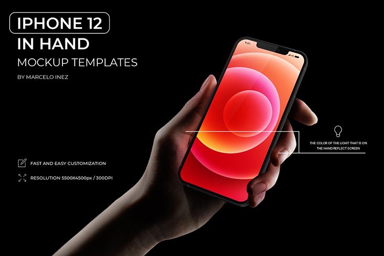 28+ Download Iphone 12 Mockup In Hand&nbsp;PSD
